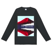35赤富士山長袖ティシャツ黒