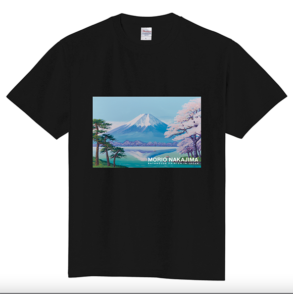 画像1: ２５春の桜富士山Tシャツ黒