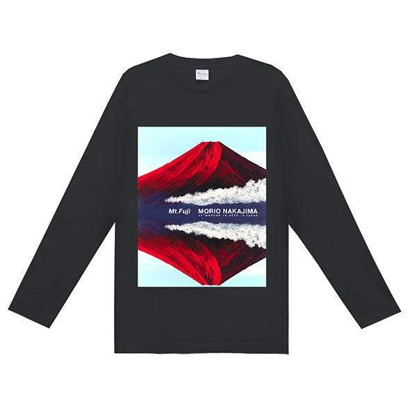画像1: 35赤富士山長袖ティシャツ黒